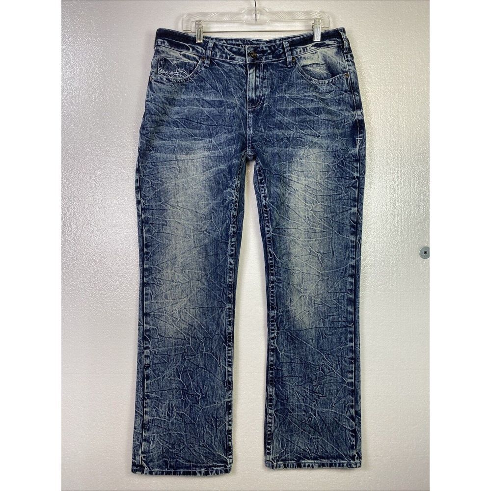 Cowgirl Tuffs Jeans Womens W33 L31 Good Vibes Denim Stretch Distressed boot zip